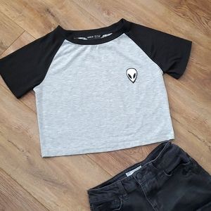 Alien Patch Crop Top: XS